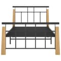 Pikkukuva 4 / 8: Sängyt & sängynrungot - Living Sängynrunko metalli ja täysi tammi 90x200 cm