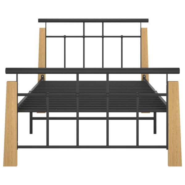 Sängyt & sängynrungot - Living Sängynrunko metalli ja täysi tammi 90x200 cm