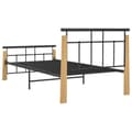Pikkukuva 6 / 8: Sängyt & sängynrungot - Living Sängynrunko metalli ja täysi tammi 90x200 cm