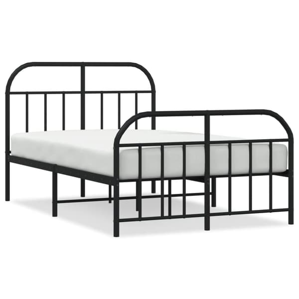 Senge & sengeramme - Living sengeramme med sengegavl og fodgærde 120x190 cm metal sort
