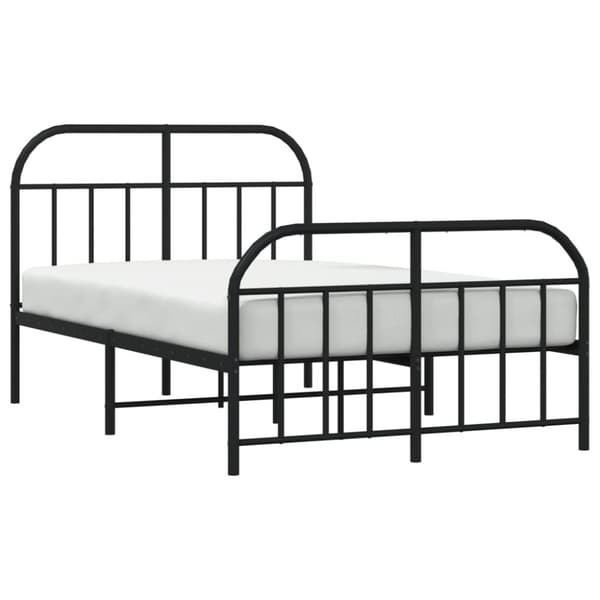 Senge & sengeramme - Living sengeramme med sengegavl og fodgærde 120x190 cm metal sort