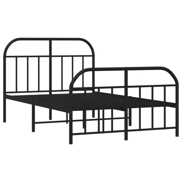 Senge & sengeramme - Living sengeramme med sengegavl og fodgærde 120x190 cm metal sort