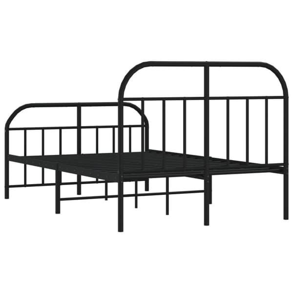 Senge & sengeramme - Living sengeramme med sengegavl og fodgærde 120x190 cm metal sort