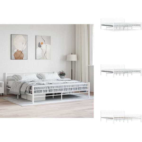 Senge & sengeramme - Living sengestel 200 x 200 cm metal hvid