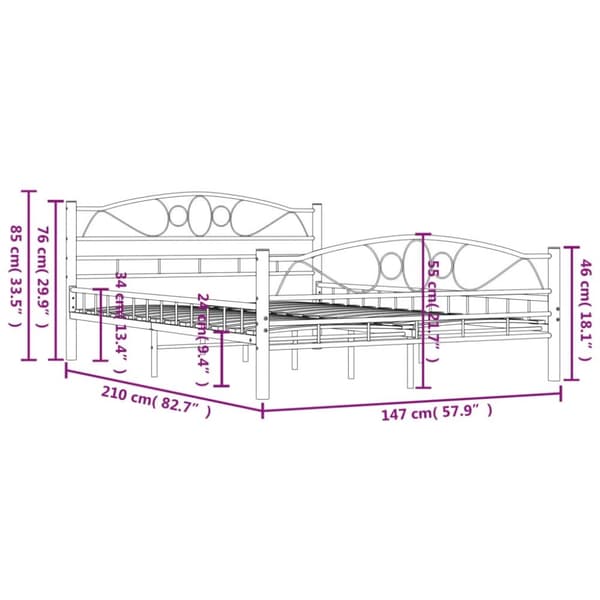 Senge & sengeramme - Living sengestel 140 x 200 cm metal hvid