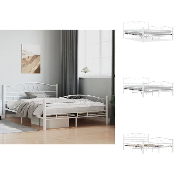 Senge & sengeramme - Living sengestel 140 x 200 cm metal hvid