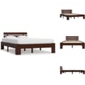 Miniatyrbillede 1 af 8: Senge & sengeramme - Living sengestel massivt fyrretræ 140 x 200 cm mørkebrun