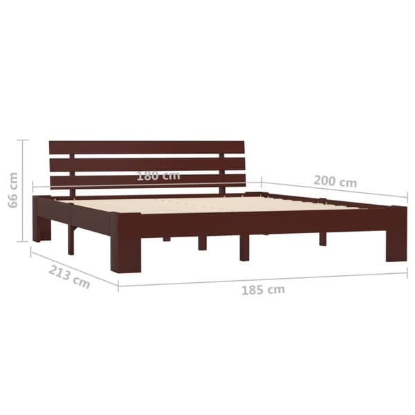 Senge & sengeramme - Living sengestel massivt fyrretræ 180 x 200 cm mørkebrun