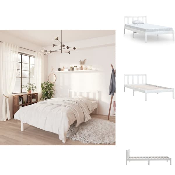 Senge & sengeramme - Living sengeramme 75x190 cm Small Single massivt fyrretræ hvid