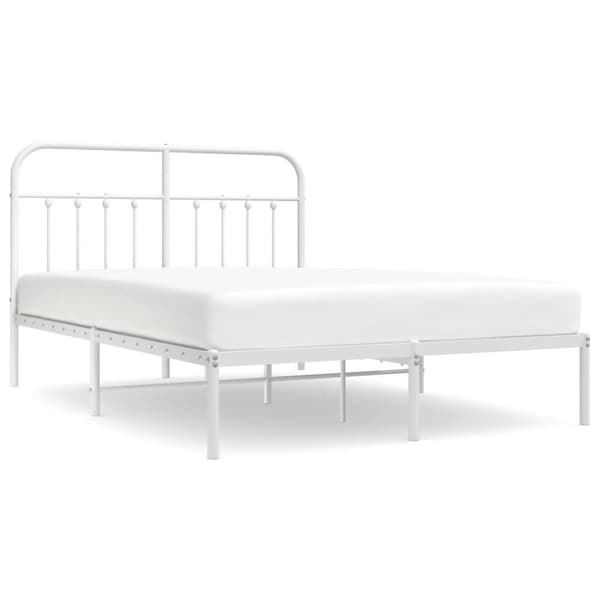 Senge & sengeramme - Living sengeramme med sengegavl 140x200 cm metal hvid