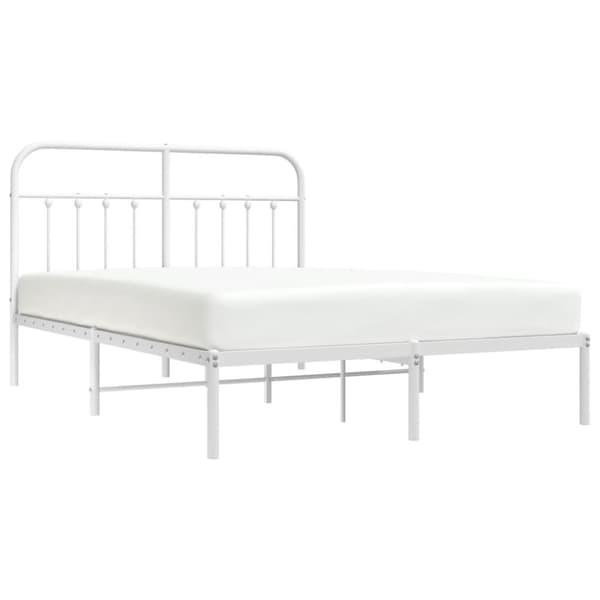 Senge & sengeramme - Living sengeramme med sengegavl 140x200 cm metal hvid