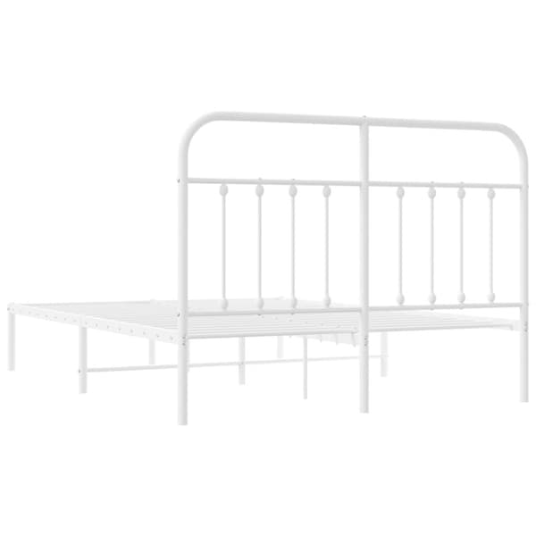 Senge & sengeramme - Living sengeramme med sengegavl 140x200 cm metal hvid