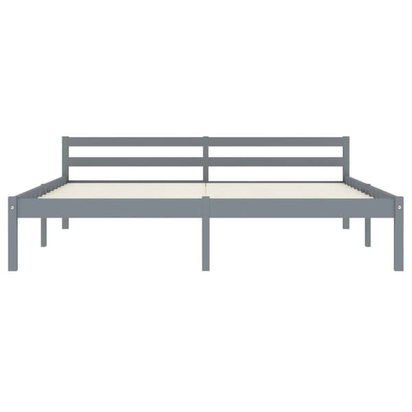 Senge & sengeramme - Living sengestel massivt fyrretræ 160 x 200 cm grå