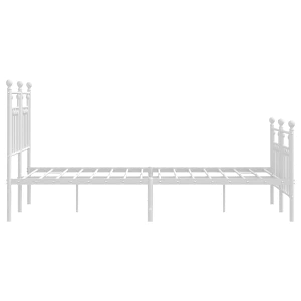 Senge & sengeramme - Living sengeramme med sengegavl og fodgærde 120x200 cm metal hvid