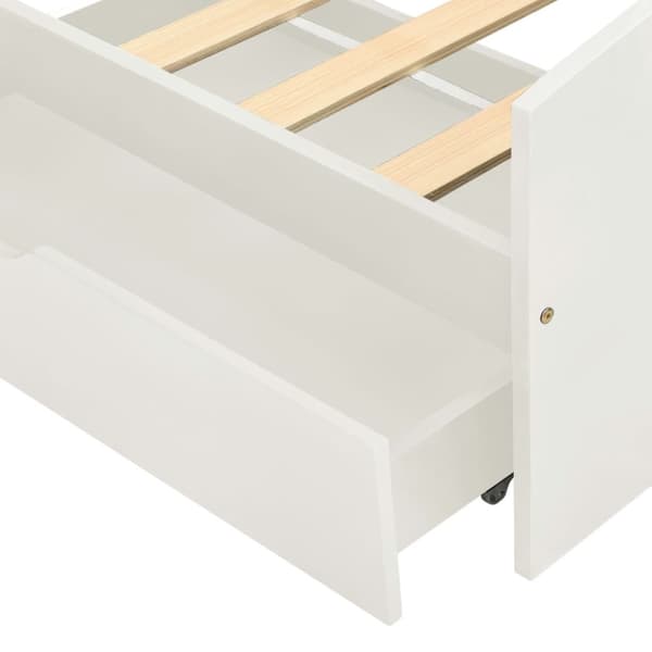 Senge & sengeramme - Living sengestel med 2 skuffer 90x200 cm massivt fyrretræ hvid