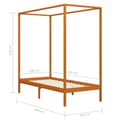 Miniatyrbillede 8 af 8: Senge & sengeramme - Living sengestel til himmelseng 100x200 cm massivt fyrretræ gyldenbrun