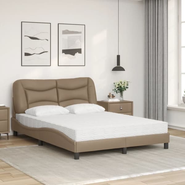 vidaXL seng 140x200 cm kunstlæder cappuccinofarvet