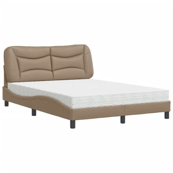 vidaXL seng 120x200 cm kunstlæder cappuccinofarvet