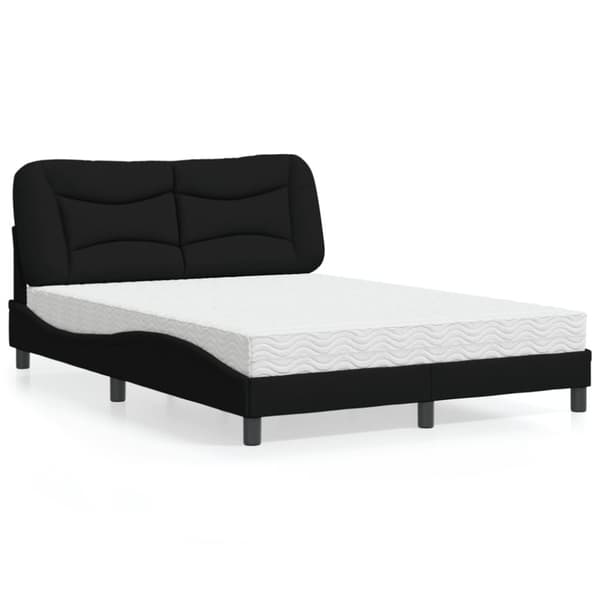 vidaXL Seng med madras 120x200 cm stof sort