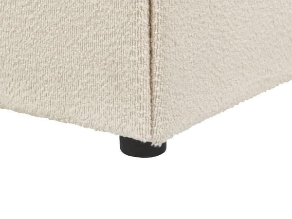 Dubbelsäng Förvaring Bouclé Ljusbeige 160 x 200 cm Stoppad Sängram Huvudgavel med Förvaring