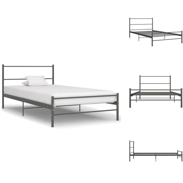 Senge & sengeramme - Living sengestel 90 x 200 cm metal grå