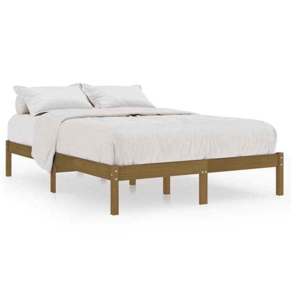 Senge & sengeramme - Living sengestel 200x200 cm massivt fyrretræ gyldenbrun