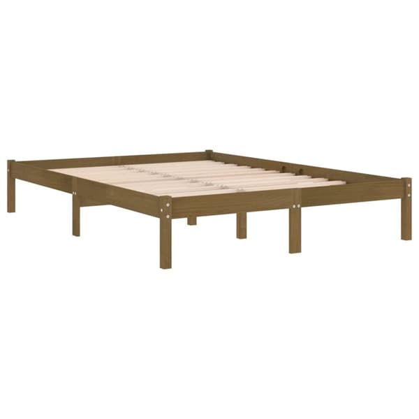 Senge & sengeramme - Living sengestel 200x200 cm massivt fyrretræ gyldenbrun