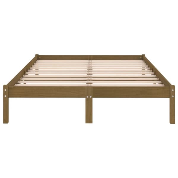 Senge & sengeramme - Living sengestel 200x200 cm massivt fyrretræ gyldenbrun