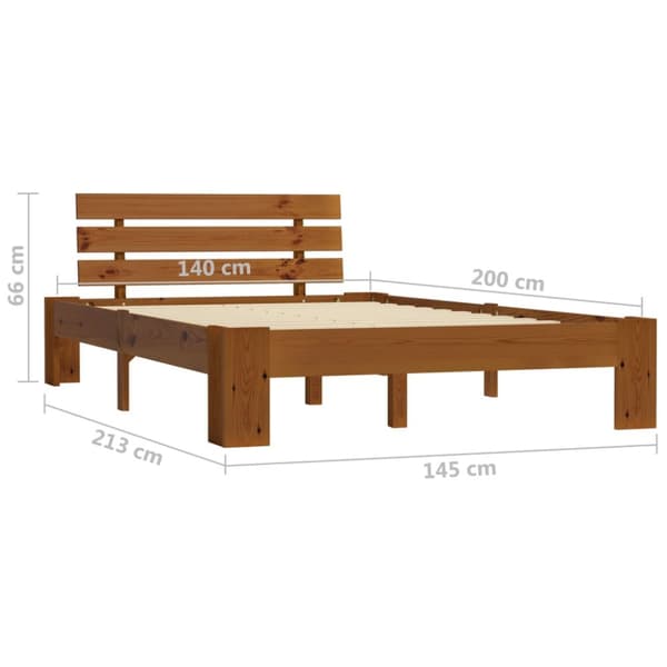 Senge & sengeramme - Living sengestel massivt fyrretræ 140 x 200 cm gyldenbrun