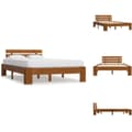 Miniatyrbillede 1 af 8: Senge & sengeramme - Living sengestel massivt fyrretræ 140 x 200 cm gyldenbrun
