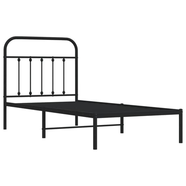 Sängyt & sängynrungot - Living Metallinen sängynrunko päädyllä musta 90x190 cm