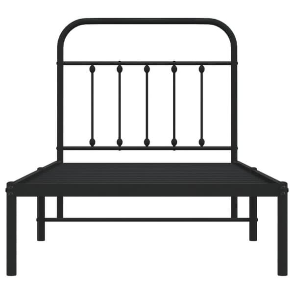 Sängyt & sängynrungot - Living Metallinen sängynrunko päädyllä musta 90x190 cm