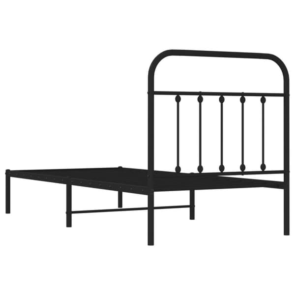 Sängyt & sängynrungot - Living Metallinen sängynrunko päädyllä musta 90x190 cm