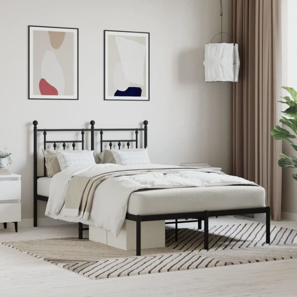 Senge & sengeramme - Living sengeramme med sengegavl 120x190 cm metal sort