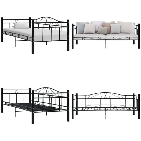 Päivävuoteenrunko musta metalli 90x200 cm - Päivävuoteenrunko - Päivävuoteenrungot - Home & Living
