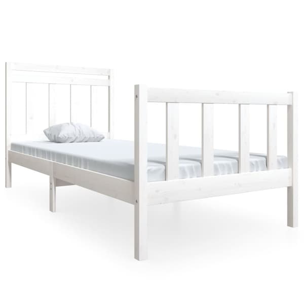 Sengeramme 90x200 cm massivt træ hvid - Sengeramme - Sengerammer - Home & Living