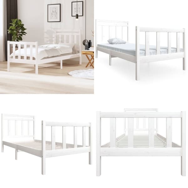 Sengeramme 90x200 cm massivt træ hvid - Sengeramme - Sengerammer - Home & Living