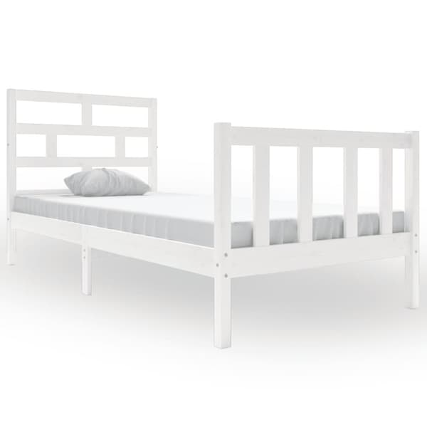 Sengeramme 90x200 cm massivt træ hvid - Sengeramme - Sengerammer - Home & Living