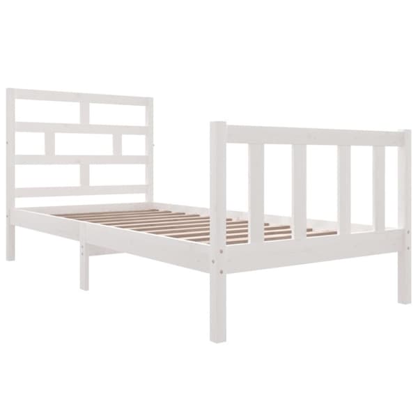 Sengeramme 90x200 cm massivt træ hvid - Sengeramme - Sengerammer - Home & Living
