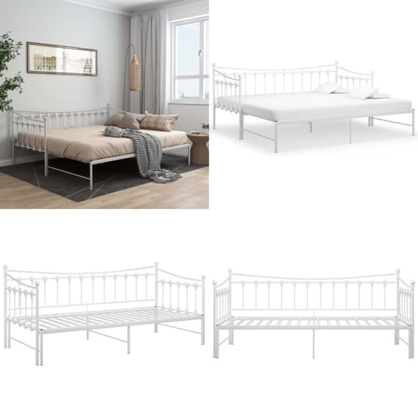 Sengestel til udtræksseng 90x200 cm metal hvid - Sovesofastel - Sovesofaramme - Home & Living