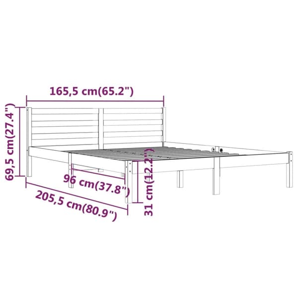 Sengeramme 160x200 cm massivt fyrretræ - Sengeramme - Sengerammer - Home & Living