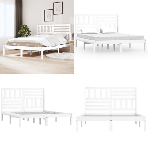 Sengeramme 140x200 cm massivt fyrretræ hvid - Sengeramme - Sengerammer - Home & Living