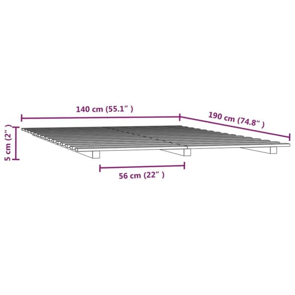 Sengeramme 140x190 cm massivt fyrretræ hvid - Sengeramme - Sengerammer - Home & Living