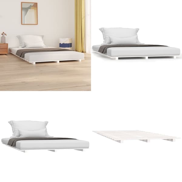 Sengeramme 140x190 cm massivt fyrretræ hvid - Sengeramme - Sengerammer - Home & Living