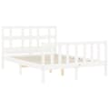 Miniatyrbillede 6 af 11: Sengeramme med sengegavl 140x200 cm massivt træ hvid - Sengeramme - Sengerammer - Home & Living