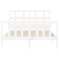 Miniatyrbillede 7 af 11: Sengeramme med sengegavl 140x200 cm massivt træ hvid - Sengeramme - Sengerammer - Home & Living