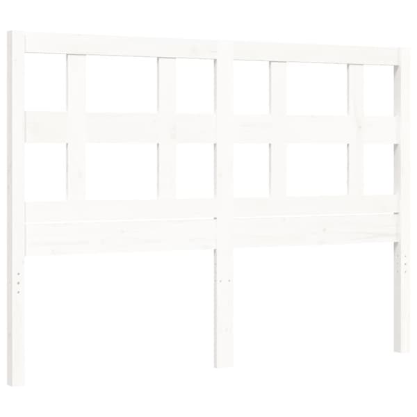Sengeramme med sengegavl 140x200 cm massivt træ hvid - Sengeramme - Sengerammer - Home & Living