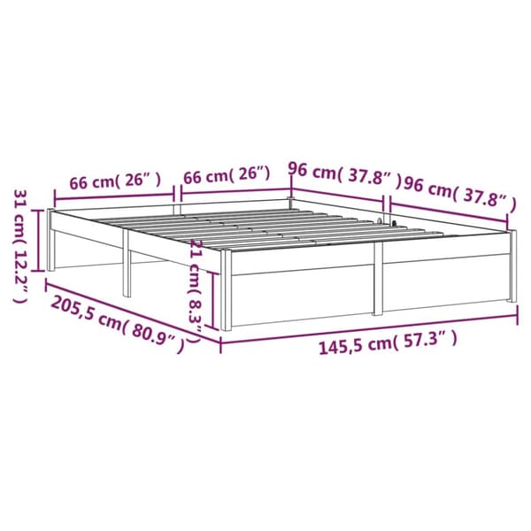 Sengeramme 140x200 cm massivt træ - Sengeramme - Sengerammer - Home & Living