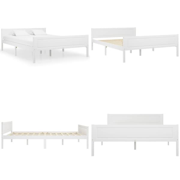 Sengestel 120x200 cm massivt fyrretræ hvid - Sengestel - Sengeramme - Home & Living