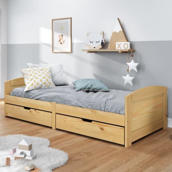 Daybed med to skuffer IRUN 90x200 cm massivt fyrretræ - Daybed - Daybeds - Home & Living